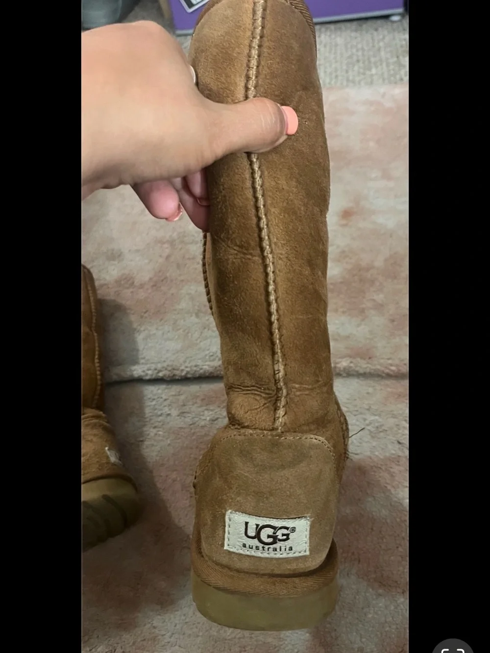 UGG Women's Tall Shearling-Lined Boots in Chestnut Suede
